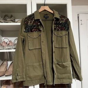 Topshop sequin camo jacket